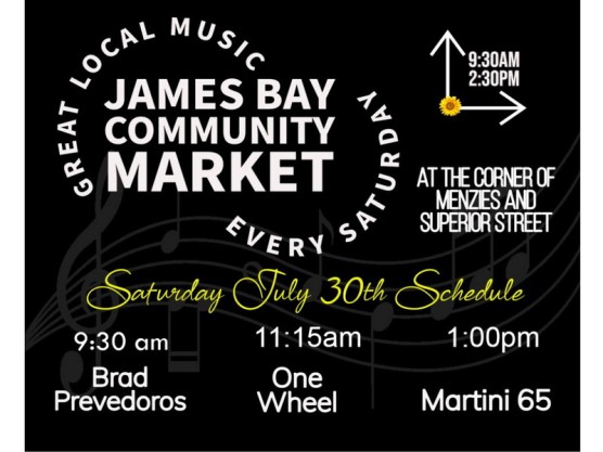 Come, relax, shop, eat and enjoy great music at the James Bay Community Market!