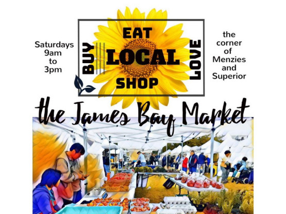 Meet us at the James Bay Market Saturdays – May 4th through Sept. 28th